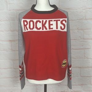 NWOT Touch NBA Houston Rockets Baseball Pullover Sweater Sz L
